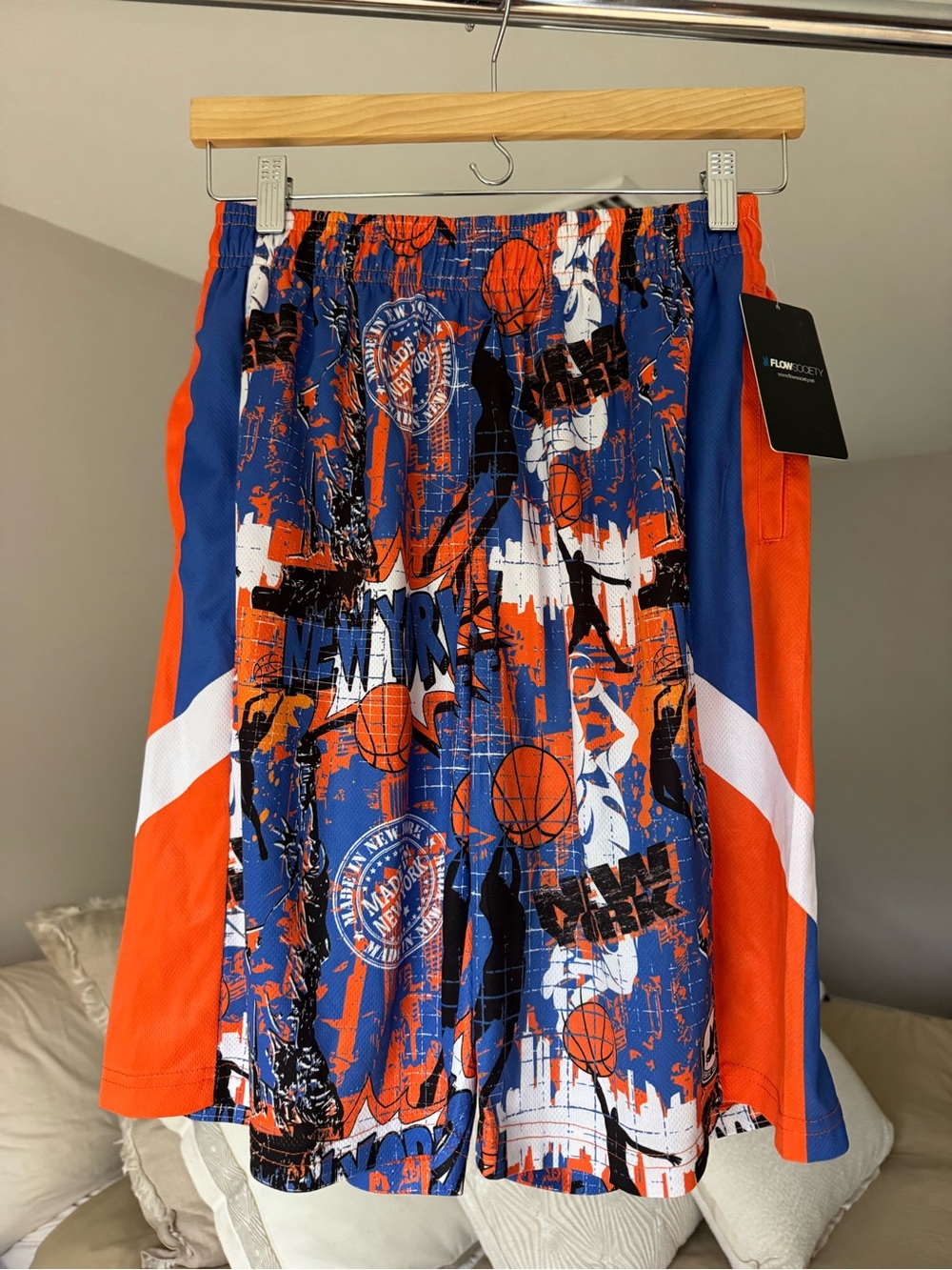 Flow Society Boy’s Blue & Orange Graphic Basketball Skirt
